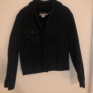 H&M Sherpa Black Denim Jacket